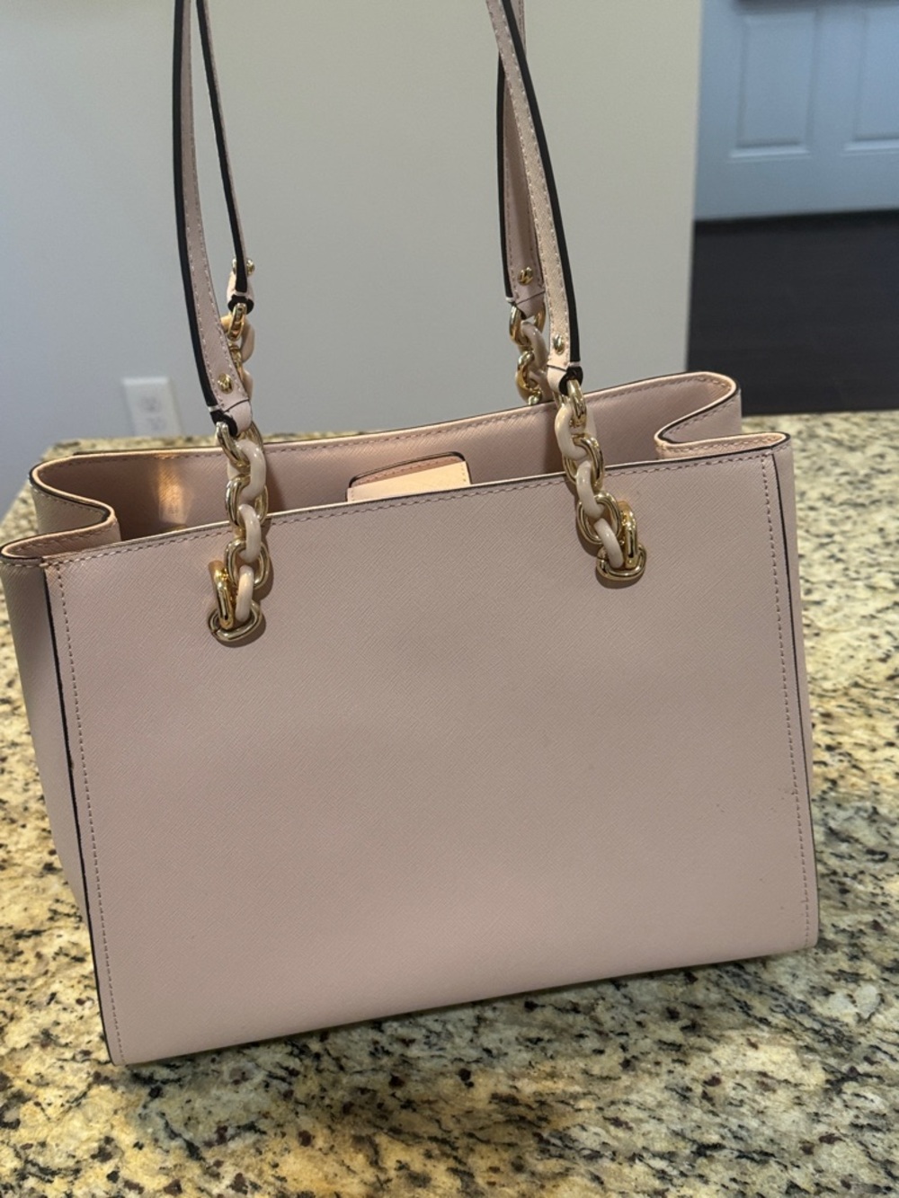 Michael Kors Blush Saffiano Leather Tote with Gold Hardware - Picture 3 of 5
